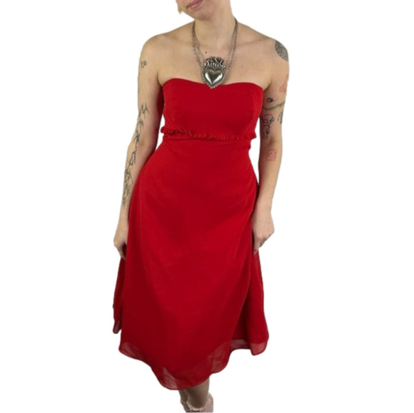 NWT Alfred Angelo Red Strapless Dress - Picture 1 of 10
